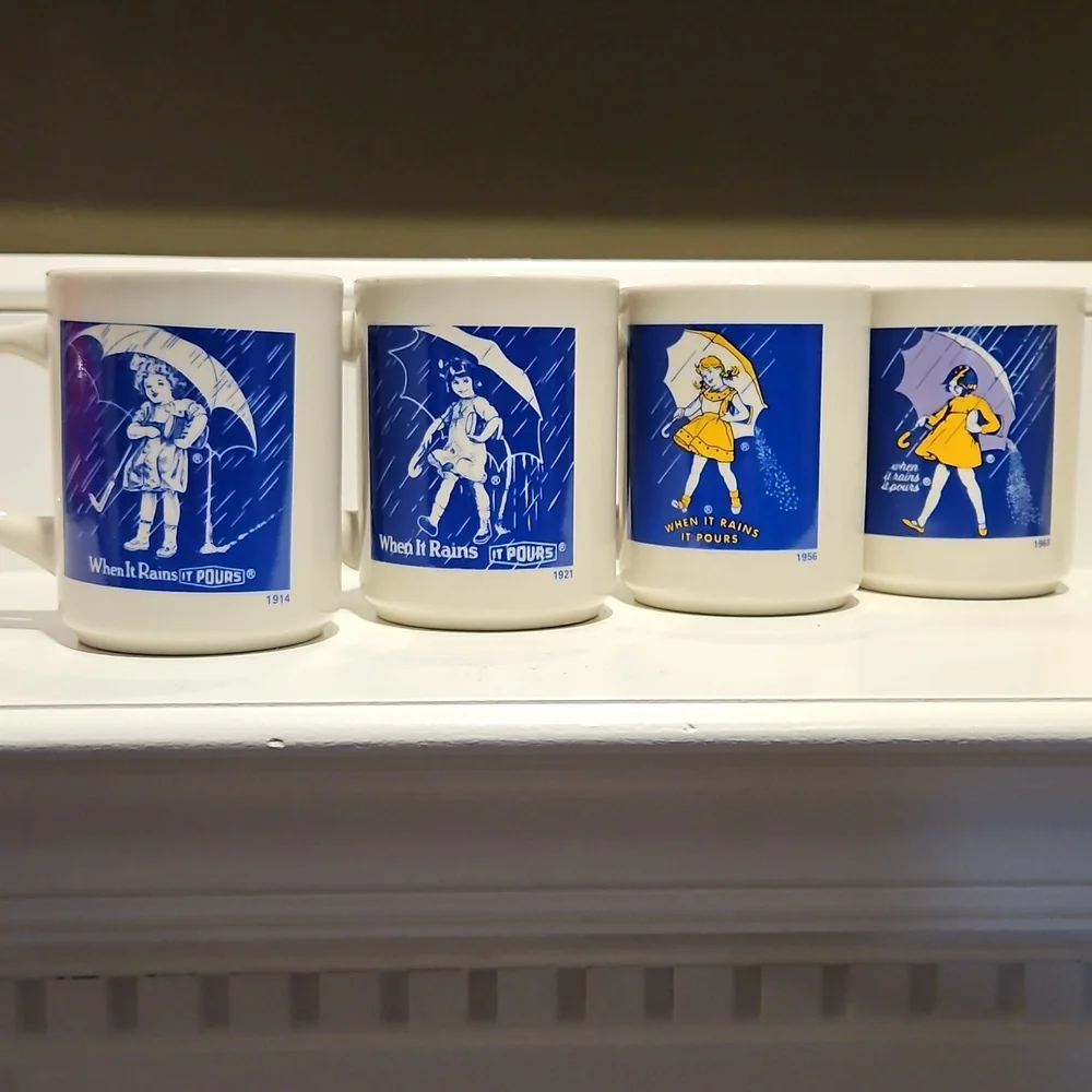 Morton Salt Advertising Coffee Cup Mug Set 
